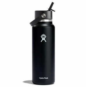 40 oz Wide Mouth with Flex Straw Cap - Black